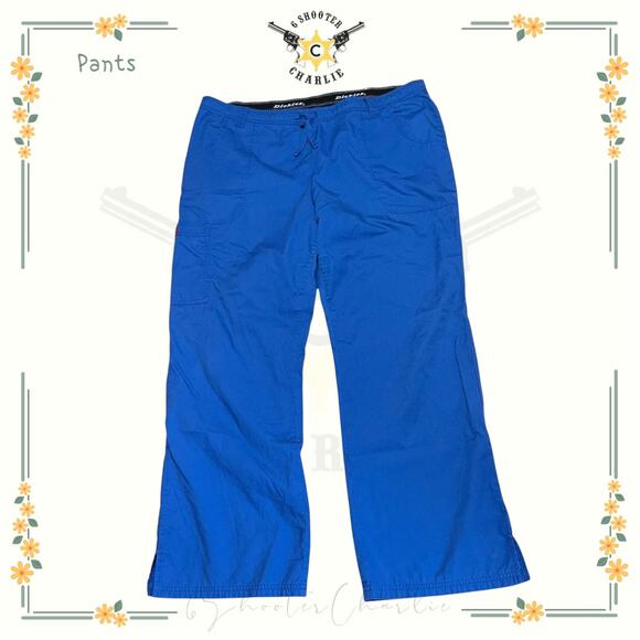 Dickies Pants Womens Royal Blue Hip Flip Cargo Flare Scrub Uniform Size XL - Picture 1 of 6